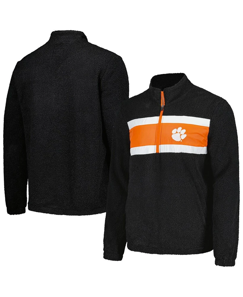 G-iii Sports by Carl Banks Men's Black Clemson Tigers Pinch Runner Half-Zip Top