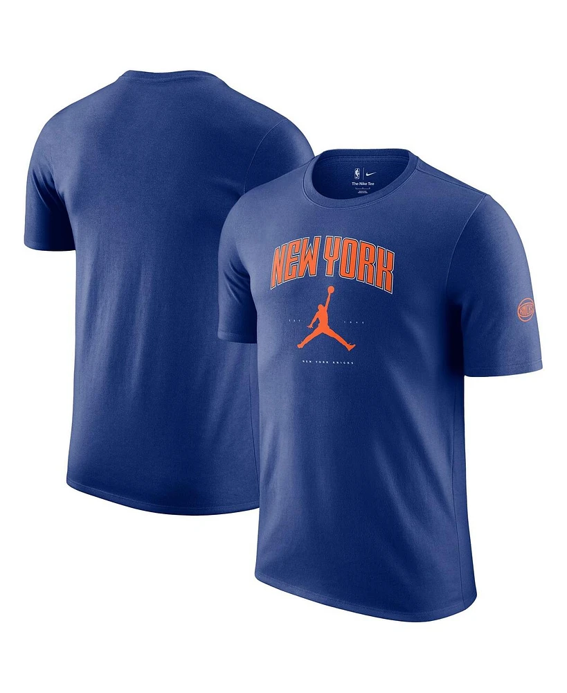 Jordan Men's and Women's Blue New York Knicks Essential Cities T-Shirt