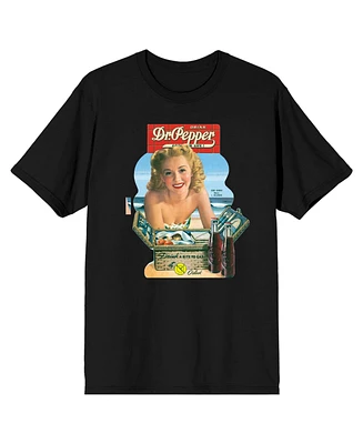 Dr. Pepper Vintage Advertisement Men's Black Short Sleeve Tee-3XL