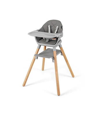 6 in 1 Convertible Highchair with Safety Harness and Removable Tray