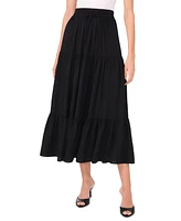 Sam & Jess Women's Challis Maxi Tie-Waist Tiered Skirt