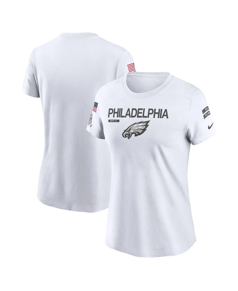 Nike Women's White Philadelphia Eagles 2024 Salute To Service Legend Performance T-Shirt