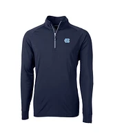 Cutter & Buck Men's Navy North Carolina Tar Heels Adapt Eco Knit Quarter-Zip Pullover Jacket