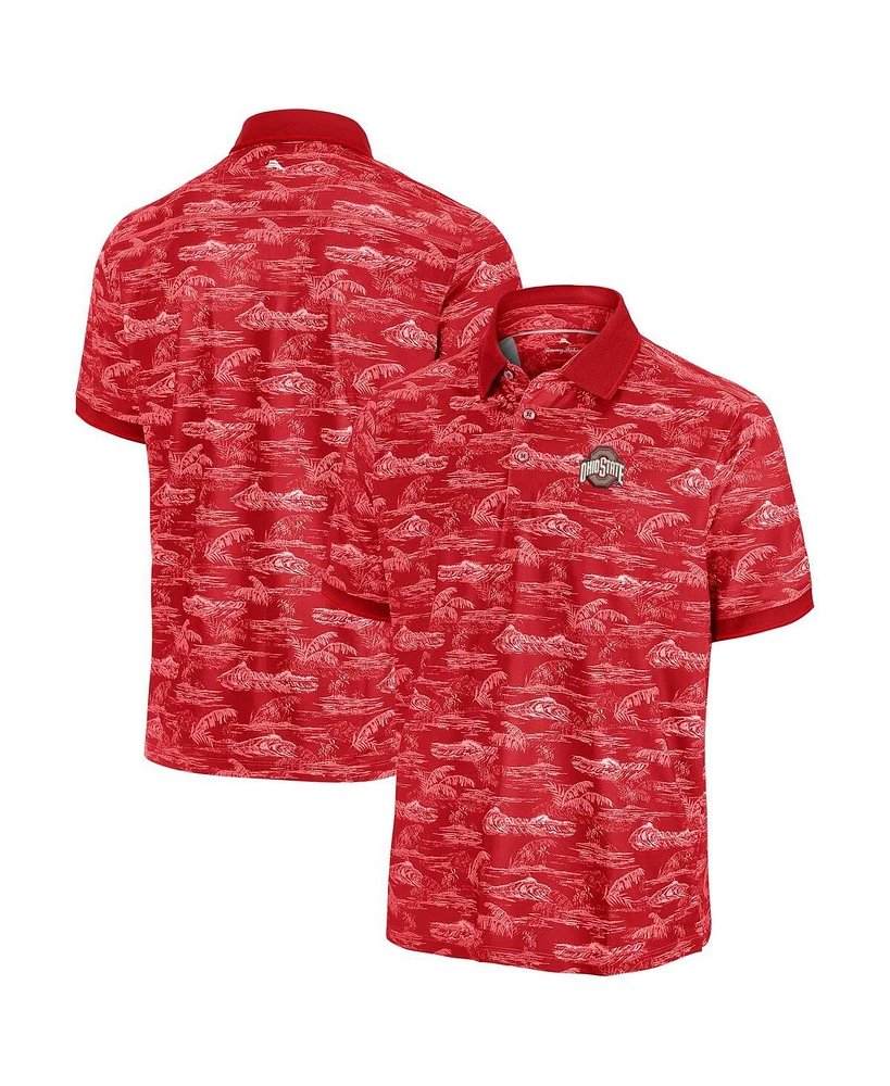 Tommy Bahama Men's Scarlet Ohio State Buckeyes Sport Bay View Polo