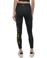 Dkny Sport Women's Exploded-Logo Stretch 7/8 Leggings