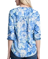 Jones New York Petite Printed 3/4-Sleeve Tunic Top