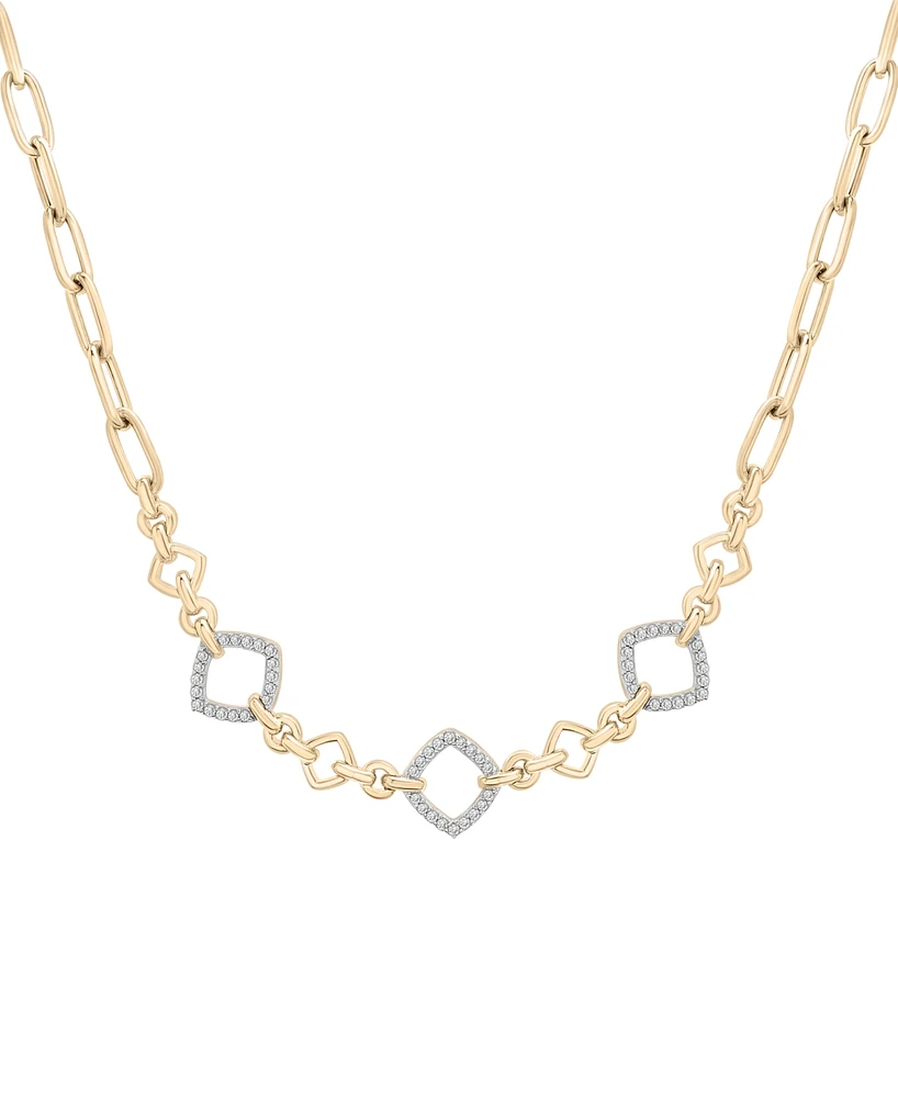 Wrapped in Love Diamond Rhombus Link Necklace (1/4 ct. t.w) in 14k Yellow Gold, Exclusively at Macy's