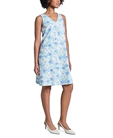 Jones New York Petite Sleeveless Printed V-Neck Dress