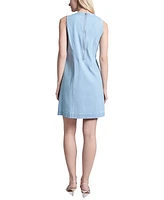 Jones New York Petite Stitched Denim Shift Dress