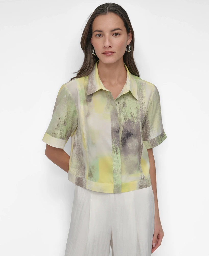 Dkny Women's Printed Camp Shirt