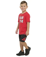 adidas Toddler & Little Boys Short-Sleeve T-Shirt Elastic-Waistband Logo Shorts, 2 Piece Set