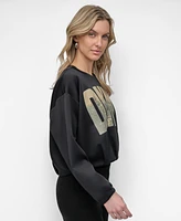 Dkny Women's Soft Hand Scuba Soho Logo Top