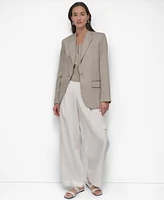 Dkny Women's Peak-Lapel Stand-Collar One-Button Jacket