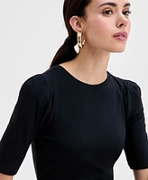 I.n.c. International Concepts Women's Elbow Puff-Sleeve Top, Exclusively at Macy's