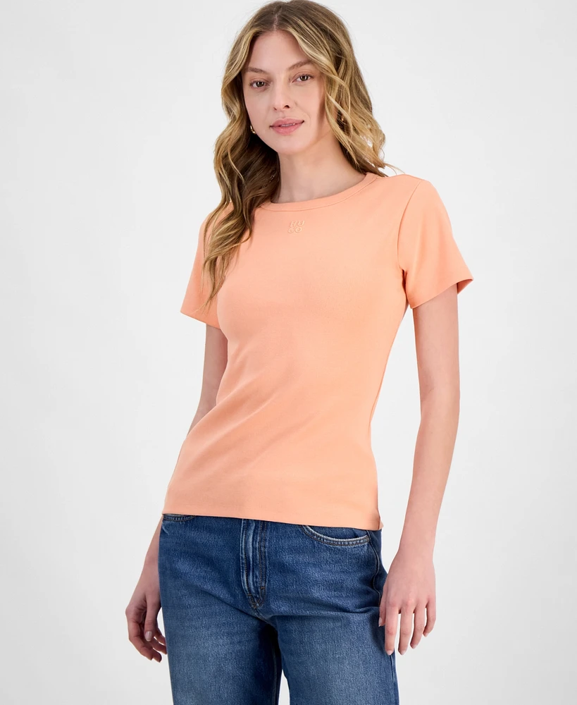 Hugo Women's Embroidered Logo Short-Sleeve T-Shirt