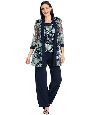 R & M Richards Women's 2-Pc. Embroidered Jacket Pants Set