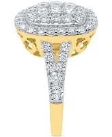 Forever Grown Diamonds Lab Diamond Halo Cluster Ring (2 ct. t.w.) Sterling Silver or 14K Gold-Plated