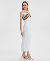 I.n.c. International Concepts Women's Crocheted Halter Sweater Dress, Exclusively at Macy's