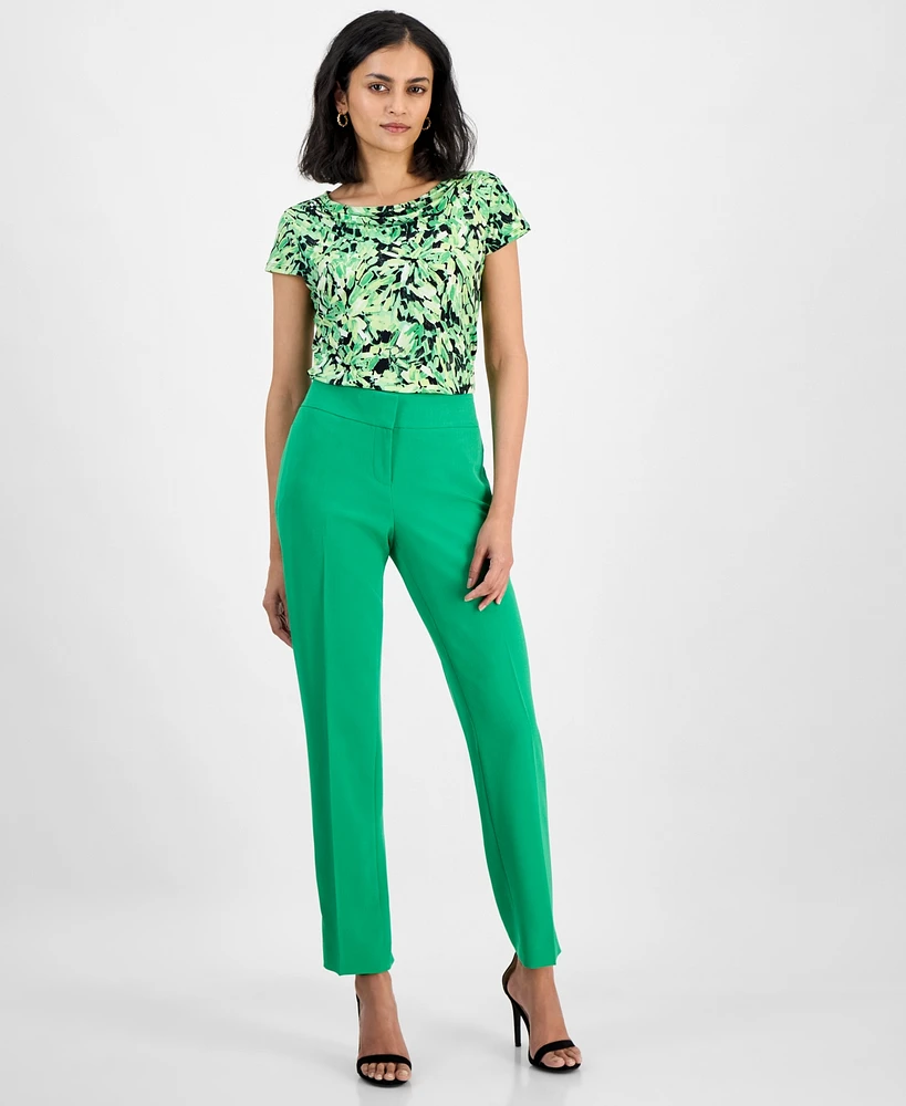 Kasper Women's Stretch-Crepe Straight-Leg Pants