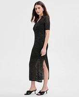 I.n.c. International Concepts Women's Pointelle Collared Sweater Dress, Exclusively at Macy's