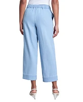 Jones New York Women's Chambray Cotton Tie-Waist Pants