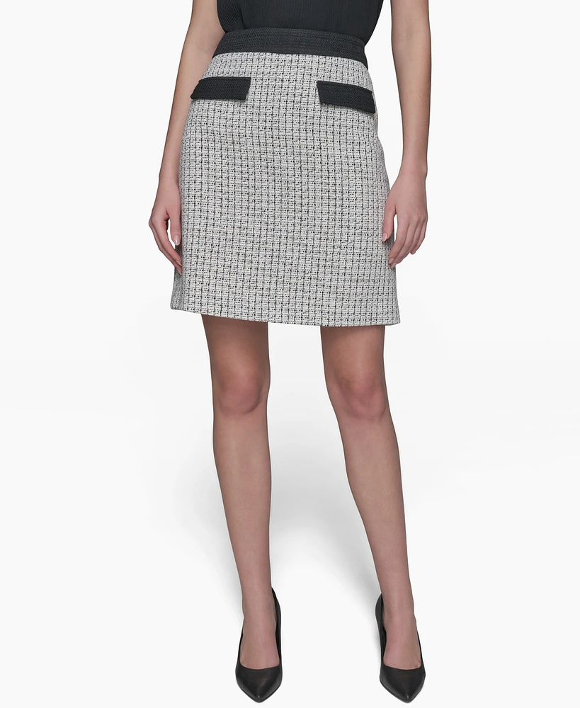 Karl Lagerfeld Paris Women's Tweed A-Line Mini Skirt