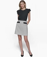 Karl Lagerfeld Paris Women's Tweed A-Line Mini Skirt