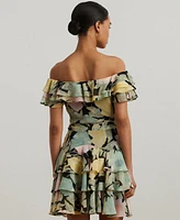 Lauren Ralph Women's Floral Off-the-Shoulder Cocktail Dress