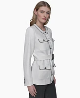 Karl Lagerfeld Paris Women's Belted Tweed Jacket