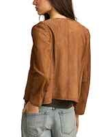 Lucky Brand Women's Suede Collarless Lady Jacket