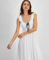 Kingston Grey Juniors' V-Neck Ribbon Midi Dress