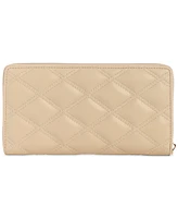 Guess Tamsin Quilted Check Organizer Zip Around Wallet