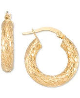 Round Tube Hoop Earrings in 10k Yellow Gold