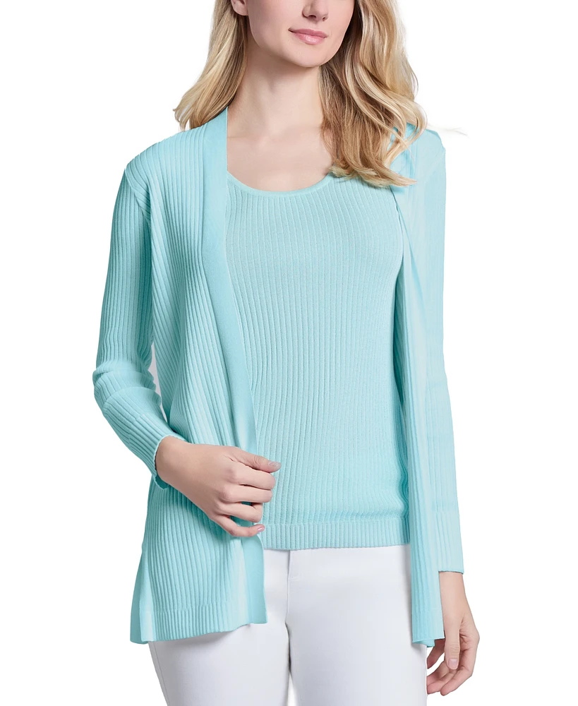Jones New York Women's Long-Sleeve Side-Slit Cardigan Sweater