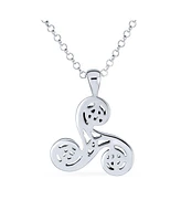 Bling Jewelry Ancient Celtic Triquetra Spiral Knot Triskele Pendant Necklace Sterling Silver