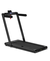 2-in-1 Folding Treadmill with Dual Led Display Compact and Versatile Walking/Running Machine for Home Fitness