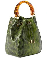 Brahmin Melinda Fern Cassatt Medium Leather Bucket Bag