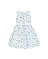 Hope & Henry Heirloom Baby Girls' Linen Sleeveless Peter Pan Collar Tea Dress with Waist Sash, Infant