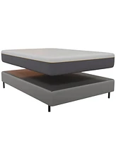 Boyd Sleep Queen Size 2-in-1 Metal Mattress Foundation & Bed Frame with Roll-Out Slats, Easy Assembly, Removable Legs, Heavy Duty Support, Headboard B