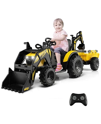 12V 3 in 1 Kids Ride On Excavator with Shovel Bucket and Music