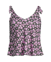 Lands' End Petite Tie Shoulder Flutter Tankini Top