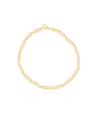 The Lovery Pink Pearl Bar Bracelet 14K Gold