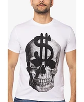 Men's Skull With $ Dollar Sign Rhinestone Graphic T-Shirts