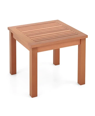 Square End Outdoor Adirondack Side Table with Slatted Tabletop