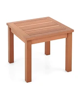 Square End Outdoor Adirondack Side Table with Slatted Tabletop