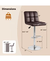 Modern Swivel Bar Stools Set of with Heavy-duty Metal Base & Footrest Back