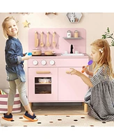 Kids Kitchen Playset with Cooking Accessories & Storage Interactive Toy for Toddlers