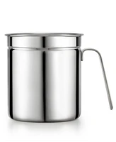 Cook N Home Bacon Grease Container With Strainer, Stainless Steel Oil Grease Storage Can 2.5 Quart, Pot Fat Storage With Lid, Easy Grip Handle Suitabl