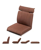 Folding Floor Chair with Adjustable Backrest and 5-Position Headrest Comfortable and Versatile Seating for Relaxation