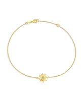 Bling Jewelry Sunburst Cz Accent Anklet Ankle Bracelet Gold Plated Sterling Silver